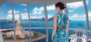 In der Glaskapsel des North Stars sehen Sie das Meer aus über 90 Metern Höhe, so hoch die New Yorker Freiheitsstatue (Bild Royal Carribean)