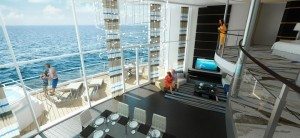 Luxus Pur auf zwei Decks und einem Whirpool auf dem Balkon in der Royal Loft Suite auf der Anthem of the Seas (Bild Royal Carribean)