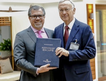 Die Norwegian Escape ist heute nach 17 Monaten Bauzeit an die Reederei übergeben worden