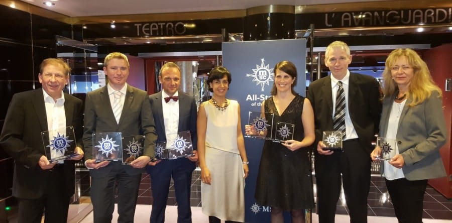 MSC Kreuzfahrten zeichnete sechs Schweizer Reisebüros an Bord der MSC Fantasia aus