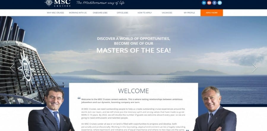 MSC Kreuzfahrten lanciert neues Job-Portal