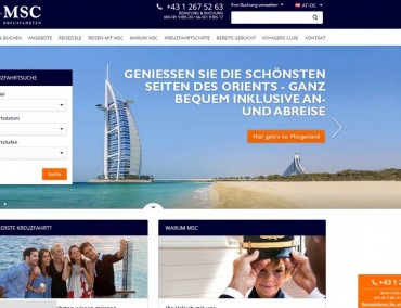 MSC Kreuzfahrten Schweiz hat seinen Online Auftritt modernisiert