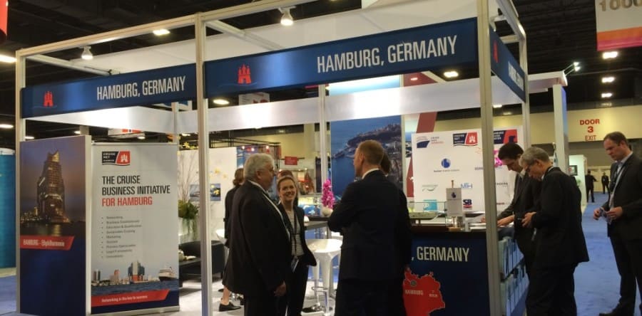 Hamburg, einziger deutscher Hafen mit Stand auf der Seatrade Cruise Global