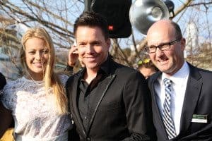 Christa Rigozzi, Sven Epiney und Mittelthurgau Geschäftsführer Stephan Frei (Bild Stieger)