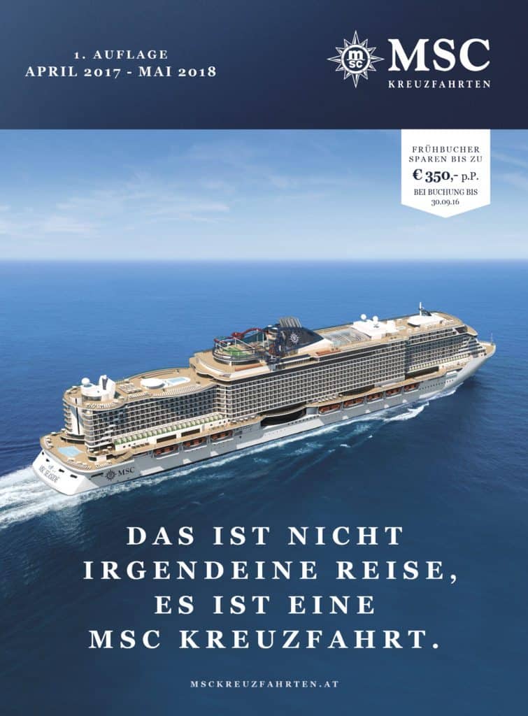 MSC präsentiert den Katalog 2017/18 mit den neuen Schiffen MSC Seaside
