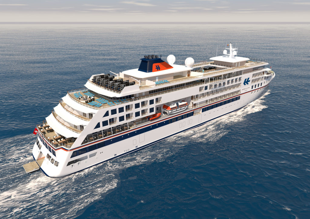 Modell-Ansicht der neuen Expeditionsschiffe von Hapag-Lloyd Cruises (Bild Hapag-Lloyd Cruises)