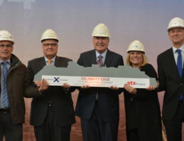 Stahlschnitt für die neue Celebrity Edge auf der STX-Werft