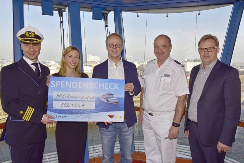 SOS-Kinderdörfer erhalten von AIDA Cruises Check über 102’450 Euro
