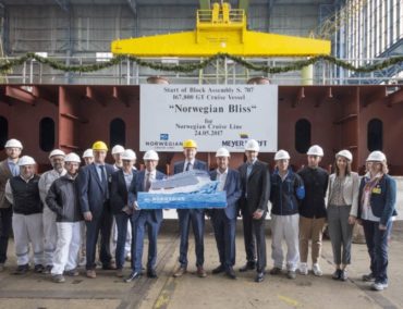 Kiellegung der für Alaska konzipierten Norwegian Bliss