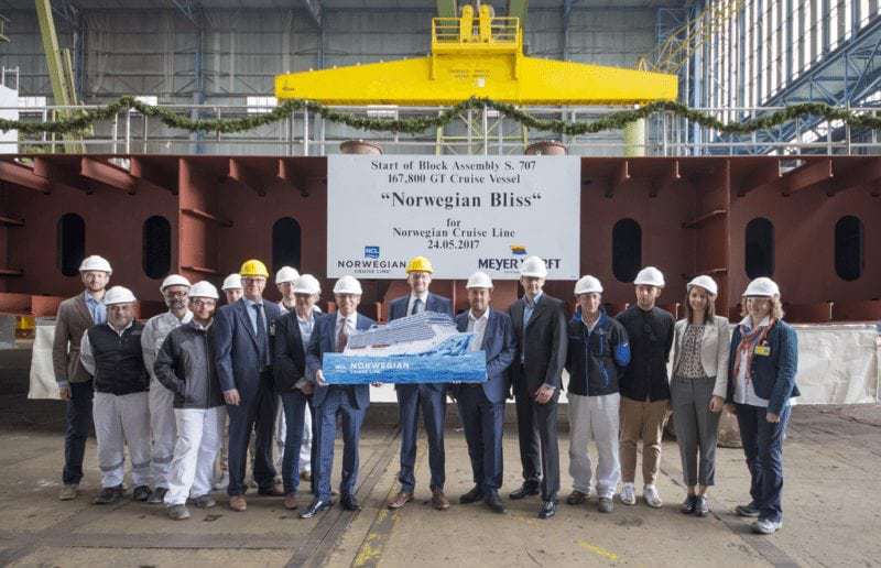 Kiellegung der für Alaska konzipierten Norwegian Bliss