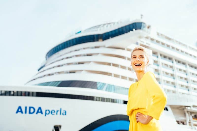 Starauflauf anlässlich der AIDA Perla-Taufe in Palma de Mallorca
