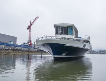 Einwasserung des neuen Basler Personenschiffes