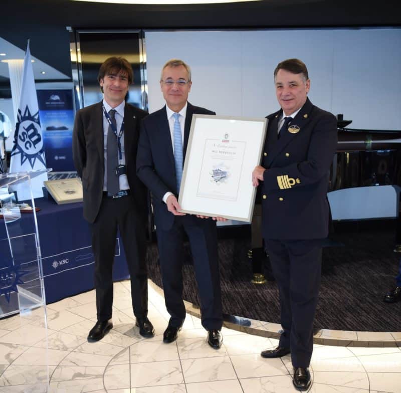 MSC Meraviglia für den Einsatz umweltschonender und nachhaltiger Technologien ausgezeichnet