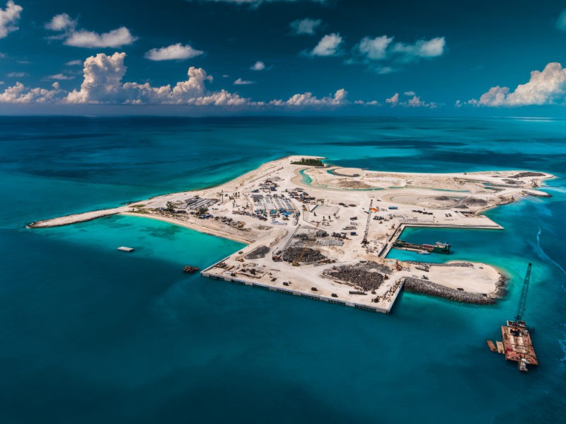 Die ersten Bäume auf der MSC Privatinsel Ocean Cay MSC Marine Reserve sind gepflanzt