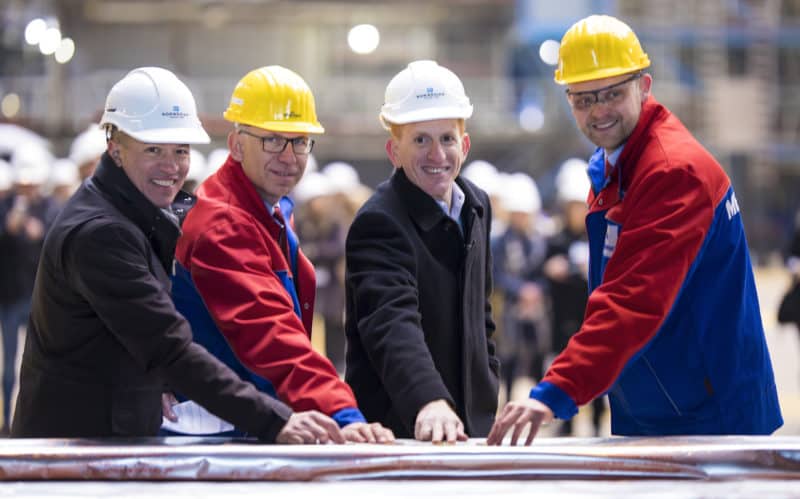Kiellegung der Norwegian Encore auf der Meyer Werft