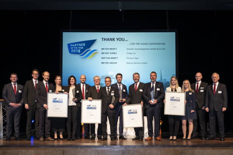 Partner of the Year 2018 von Meyer Werft, Meyer Turku und Neptun Werft