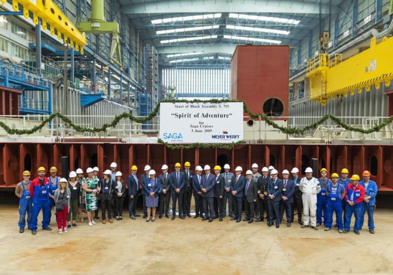 Spirit of Adventure in der Meyer Werft auf Kiel gelegt