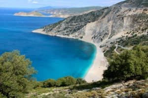 Der wunderschöne Strand von Myrtos / Kefalonia (Bild Stieger)