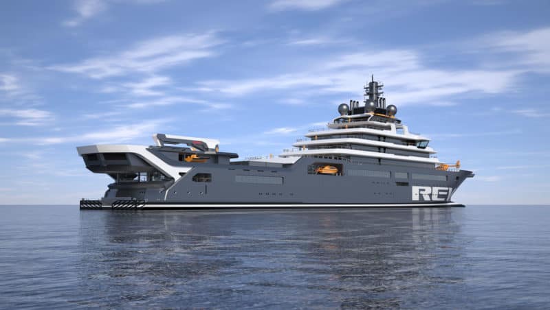 Schwimmende Forschungsstation REV Ocean wird in Lloyd Werft final ausgerüstet