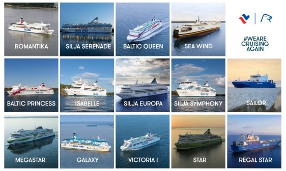 Grossaufmarsch der Tallink Fähren auf der Ostsee