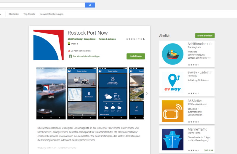 Die mobile App Rostock Port Now trumpft mit erweiterten Funktionen auf