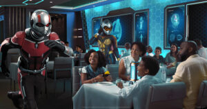 Speisen wie die Superhelden: Mit „Avengers: Quantum Encounter" präsentiert Disney Cruise Line ein neues interaktives Restauranterlebnis für die Disney Wish (Rendering Disney Cruise Line)