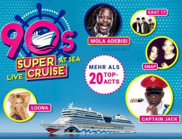 Captain Jack, Loona, Oli P. und weitere 90er Top Acts lassen die AIDA Sol erbeben