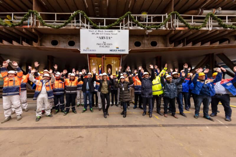 Meyer Werft und P&O Cruises feiern Kiellegung der Arvia