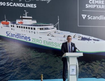 Scandlines feiert die Kiellegung der neuen, emissionsfreien Frachtfähre