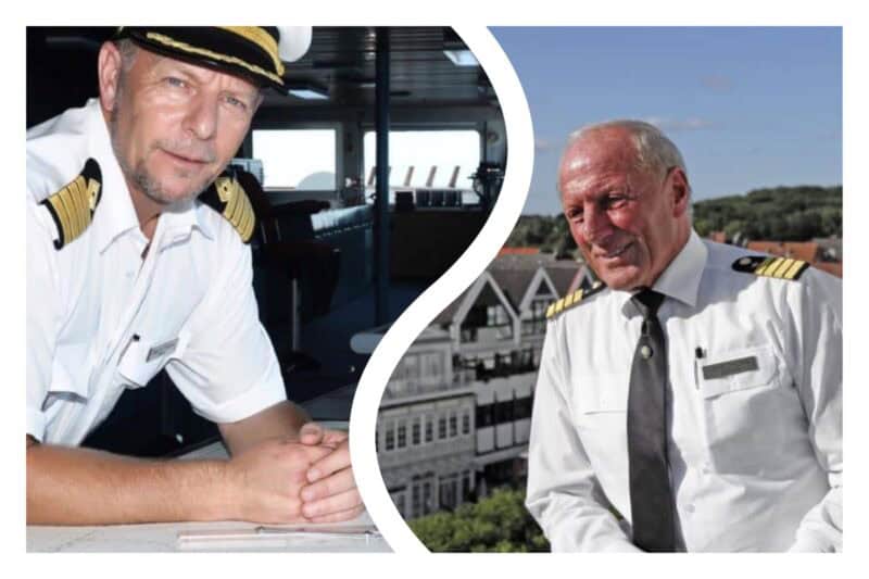 Phoenix Kapitäne und Seebären blättern in ihren Bordbüchern