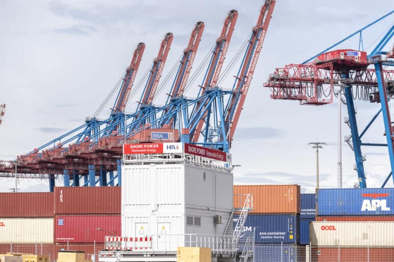 Landstromanlage am CTT in Hamburg: Erster Schiffstest erfolgreich