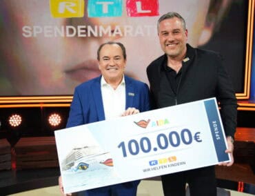 AIDA Cruises spendet 100.000 Euro beim 29. RTL-Spendenmarathon