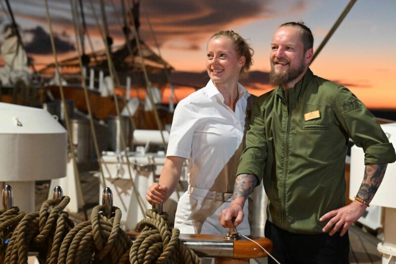 Maik Albrecht und Franziska Pauli prägen die kulinarische Zukunft der Sea Cloud Spirit