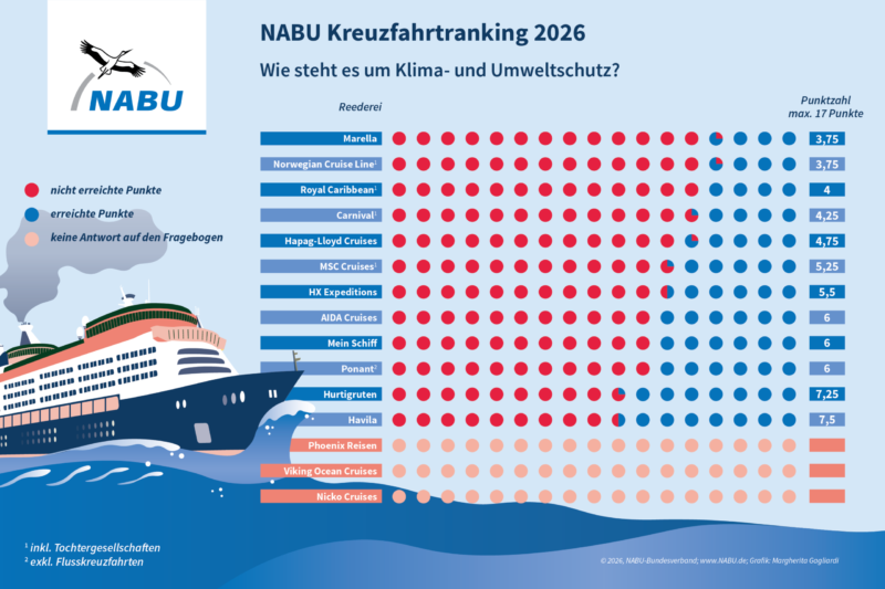 Kreuzfahrt-Rekorde trotz Umweltalarm: Die Gewinner und Verlierer des NABU-Rankings 2026