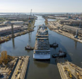 Neues Luxusschiff Oceania Sonata erstmals zu Wasser gelassen